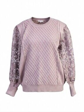 CALIGRAPHIE | BUTTER SOFT LACE PUFF SLEEVE KNIT SWEATER